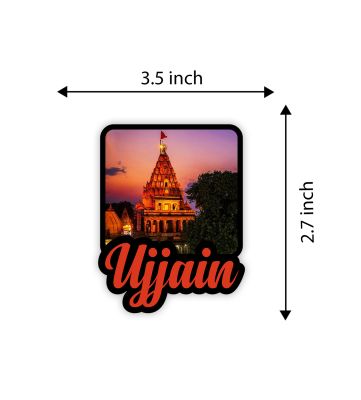 Ujjain Madhya Pradesh Wooden Fridge Magnet for Refrigerator Whiteboard, Kitchen, and Office Indian Souvenir Fridge Magnet Religious Gifts